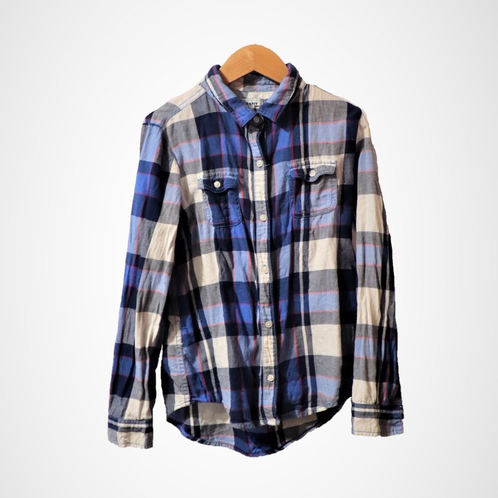 Old Navy Button up Blue and White Shirt
